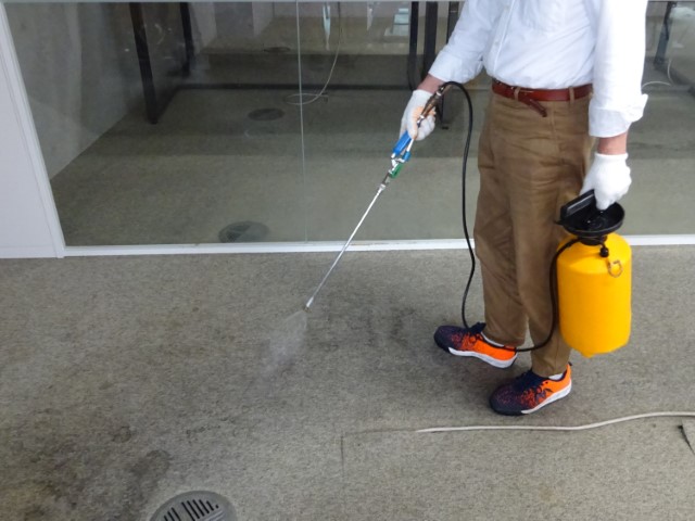 カーペットクリーニング③洗剤噴霧